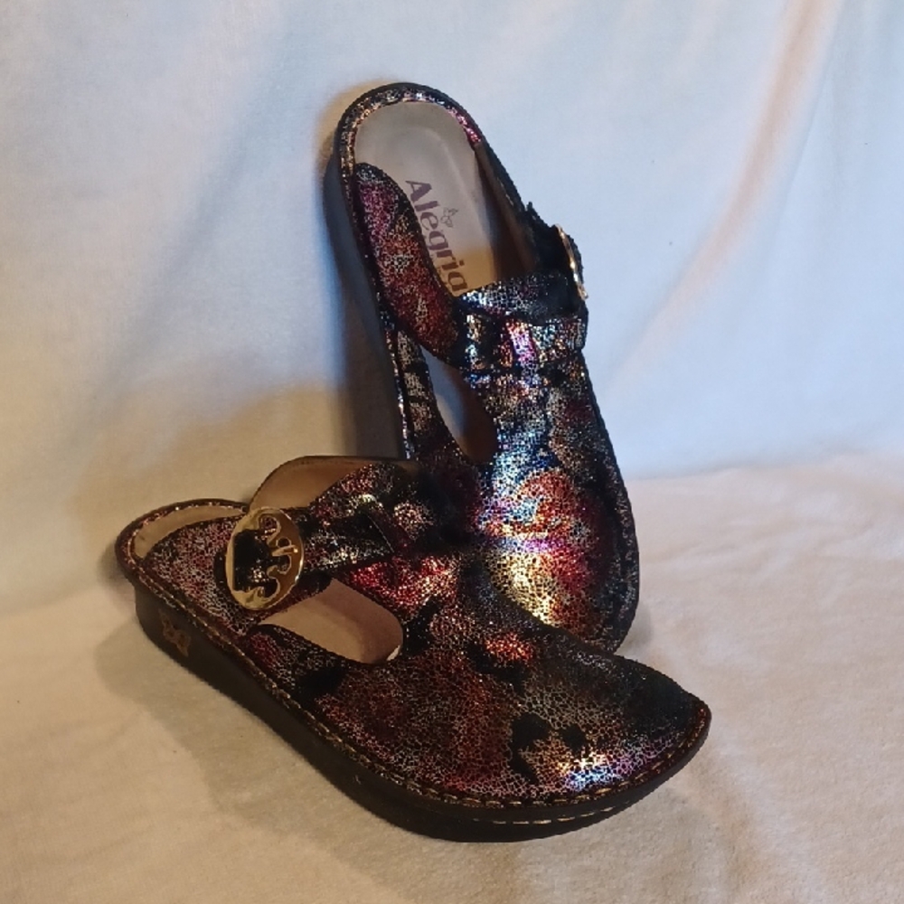 Alegria Women's Sparkling Multicolor Mules Size 38